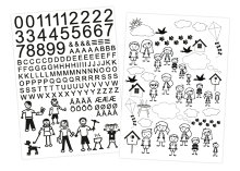 Selvklebende tall, bokstaver, figurer - svart